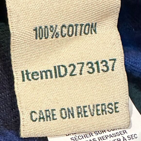 L.L. Bean Relaxed Fit Blue Plaid Brushed Flannel Button Down Med. Item #273137 - Picture 4 of 5